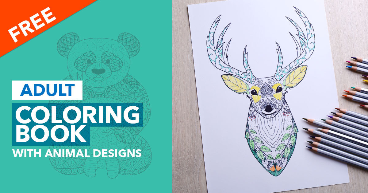 Adult Coloring Book with Animal Designs