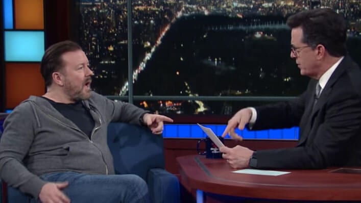 Watch Stephen Colbert Go Head-to-Head With Atheist Ricky Gervais on the ...