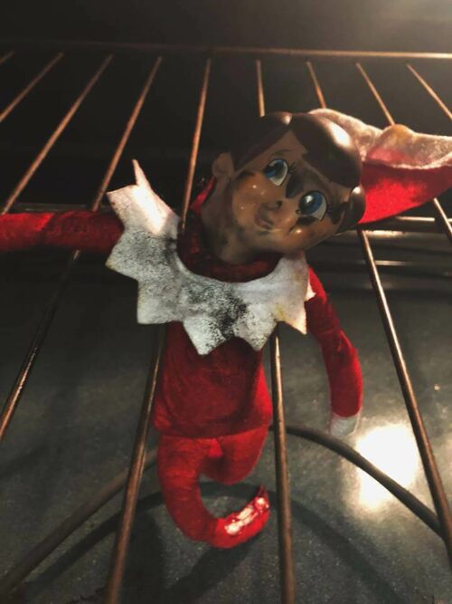 elf on the shelf in oven