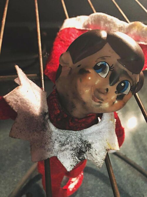 elf on the shelf in oven