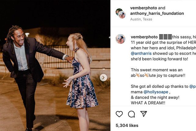 nfl players takes girl to father daughter dance