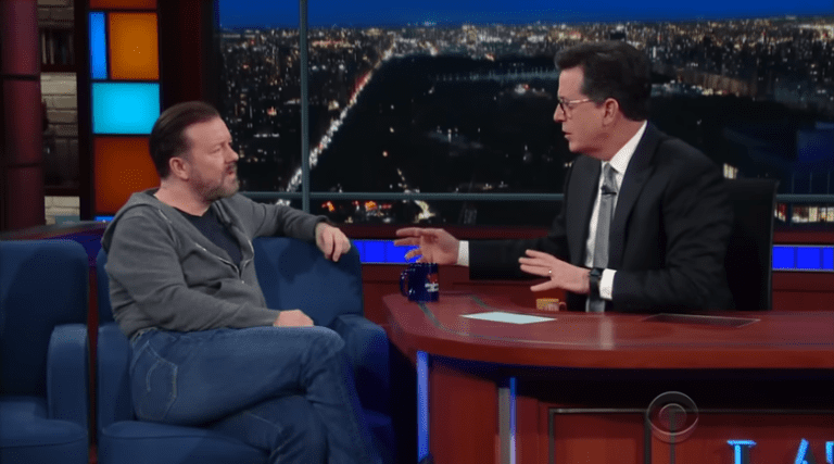 Watch Stephen Colbert Go Head-to-Head With Atheist Ricky Gervais on the Existence of God