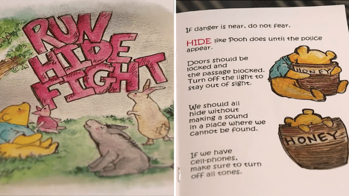 Texas School District Gives Elementary Children a Winnie the Pooh Book About How to Survive a School Shooting and Parents Have Feelings