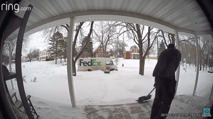Caught on Camera: FedEx Driver Shovels Snow for Young Widow
