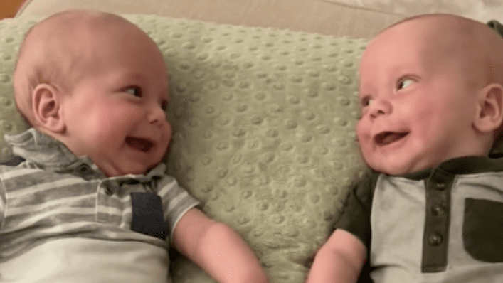 WATCH: Mom Catches Adorable Moment Twin Babies “Meet” Each Other for the First Time