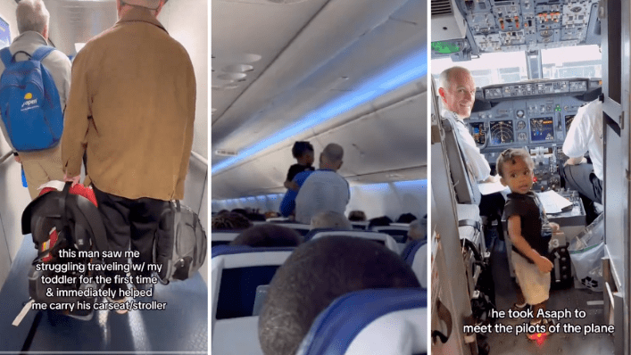 Single Mom Flying With a Toddler Gets Sweetest Help from Stranger on Plane